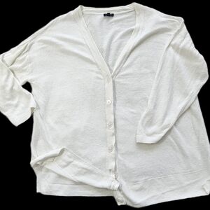 Women's White Cardigan Sweater